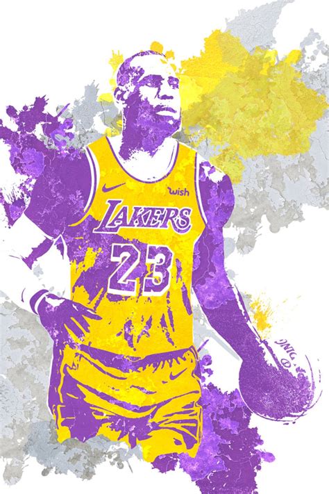 Lebron James La Lakers Wall Art Sports Poster Fan Art Etsy