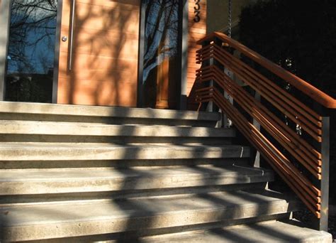The detail uses a comfortable stair ratio—no more big uncomfortable steps . Pin by Lilyvilla gardens on stairs | Concrete stairs, Wood ...