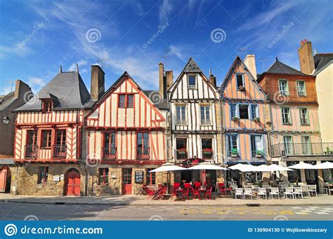 Colorful Medieval Houses In Vannes Brittany France