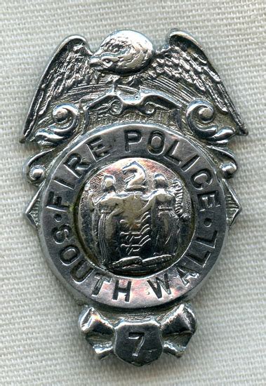 Circa 1930s South Wall New Jersey Fire Police Badge Flying Tiger
