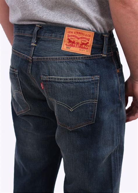 Levis Red Tab 501 Original Fit Jeans Hunkle Blue