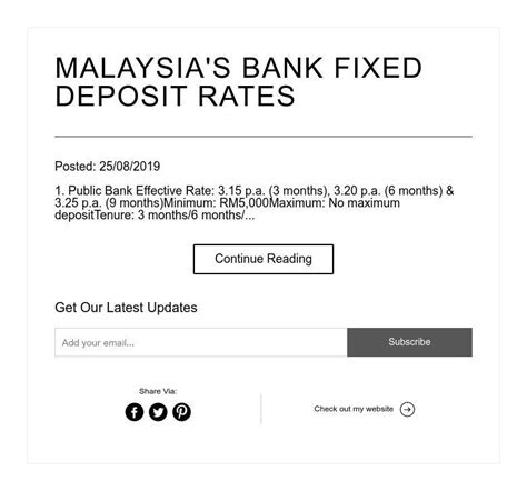 We offer a wide range of accounts with high interest rates and flexibility, consisting of savings accounts, current accounts, fixed deposit accounts and foreign currency accounts. MALAYSIA'S BANK FIXED DEPOSIT RATES | Malaysia, Deposit ...