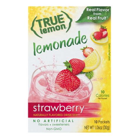 Save On True Lemon Drink Mix Packets Lemonade Strawberry 10 Ct Order