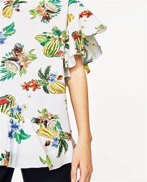 Image 5 Of Oversized Tropical Print Shirt From Zara Tropical Print