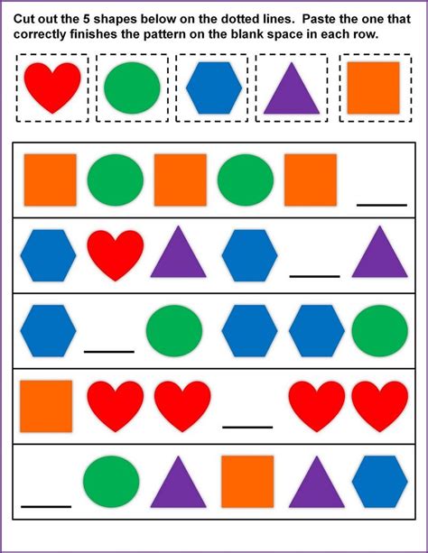 Shapes Worksheets For Kids Pattern Pattern Worksheets For