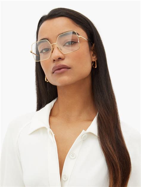 Square Metal Glasses Celine Eyewear Matchesfashion Uk Glasses Frames Trendy Square Glasses