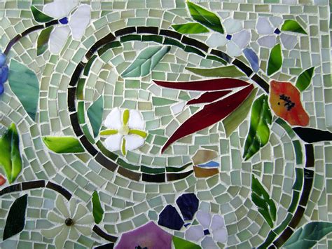 Glass Mosaic Floral Mural Designer Glass Mosaics