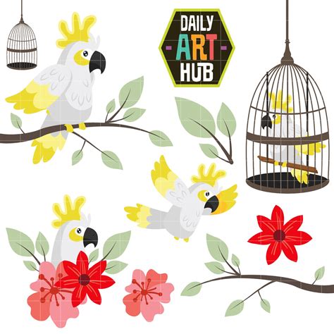 Free White Parrot Clip Art Set Free Clip Art Free Art Art Hub Daily