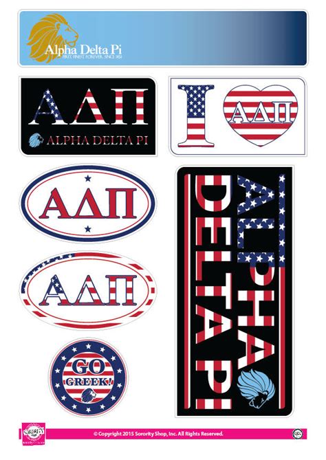 Alpha Delta Pi American Stickers Sororityshop