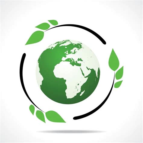 Ecología Eco Amigable Mundo Mapa Hoja Verde Símbolo Medio Ambiente