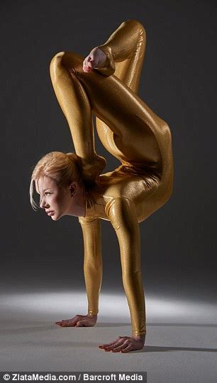 World S Bendiest Woman Zlata In Jumpsuit To Show Off Contortion Skills For 2015 Calendar
