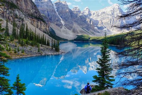 Masaüstü Manzara Göl Kaya Yansıma Yeşil Mavi Kanada Ulusal