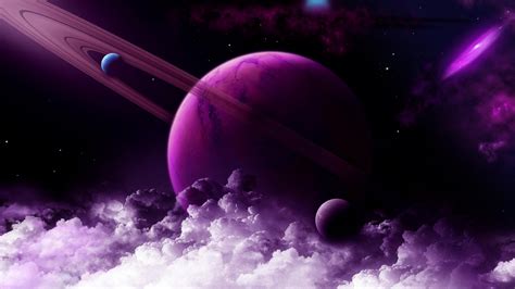 Wallpaper Saturn Planet Purple 4k Space 16672