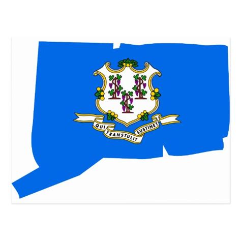 Connecticut Flag Map Postcard Zazzle