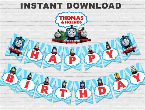 Thomas The Train Banner Thomas The Train Birthday Banner