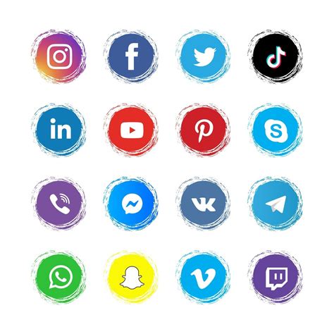 Colored Social Media Logo Icons Pack 3250083 Vector Art At Vecteezy