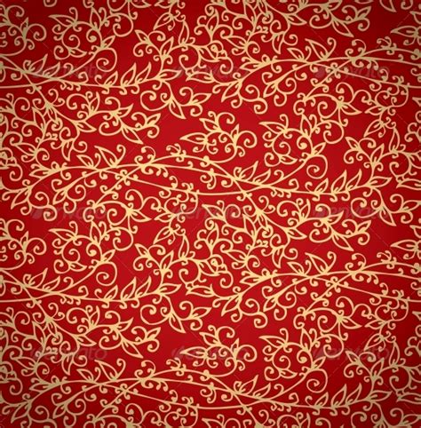 Seamless Red Gold Pattern Background By Aquadro Graphicriver