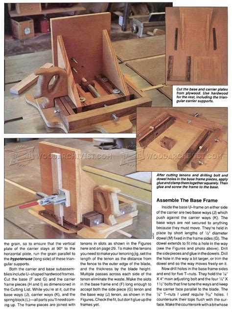 Advanced Tenon Jig Plans • Woodarchivist