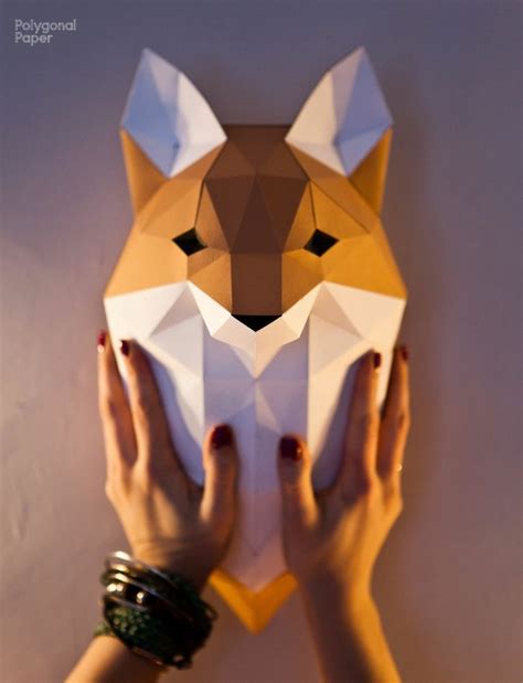 Papercraft Fox Papercraft Fox Head On Behance Things To Build Pinterest