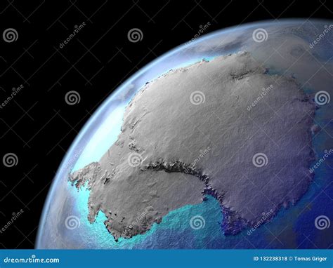 Antarctica On Earth From Space Stock Illustration Illustration Of