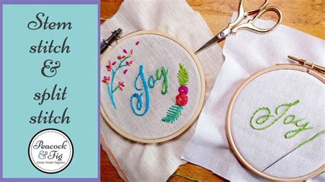 Embroidered letters: stem stitch & split stitch | Hand ...