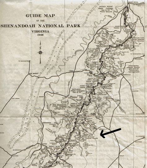 Guide Map Of The Shenandoah NP 1938 Public And Environmental History