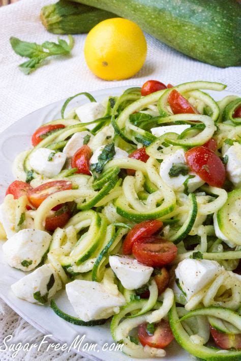Caprese Zucchini Noodle Pasta Salad Zoodle Recipes Spiralizer Recipes