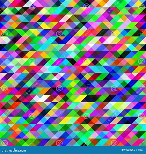 Seamless Texture Of Colored Triangles Abstract Geometric Pattern Stock