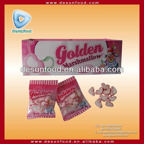 Heart Shape Golden Marshmallow Candychina Desun Price Supplier 21food