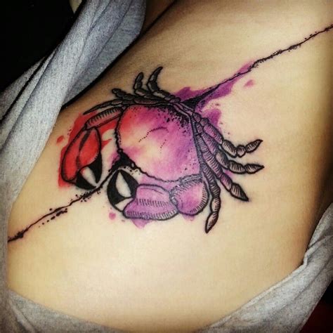 Watercolor Crab Tattoo By F Is The Key Fisthekey Crab