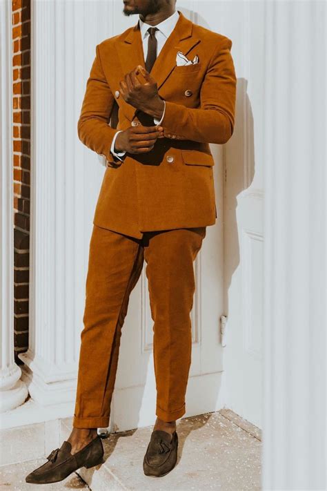 Mens Burnt Orange Suit Style Groom Attire Giorgenti Custom Suits