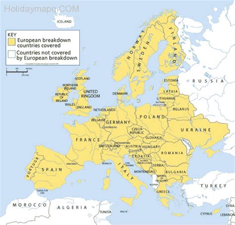 Once you name a country it will appear on the map. Map Of Europe Countries Only | Holiday Map Q | HolidayMapQ.com