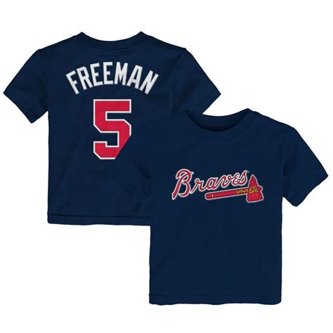 Majestic Freddie Freeman Atlanta Braves Toddler Navy Player Name And