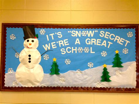 winter bulletin board with puffed 3 d snowman december bulletin boards christmas bulletin