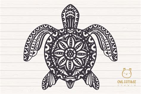 Mandala Turtle Silhouette Svg