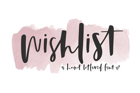 Wish List Hand Lettered Font Fabrica