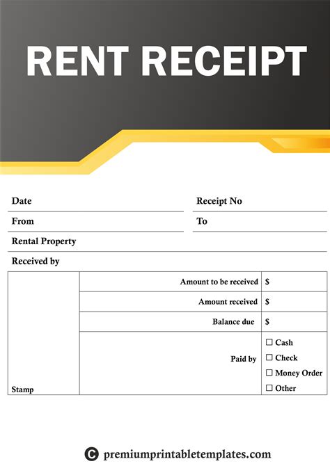 Rent Receipt Printable Email The Rent Paid Receipt To The Tenant In Pdf