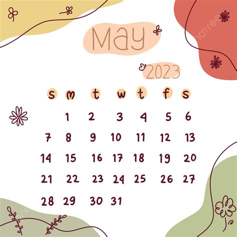 Cute Calendar May 2023 Calendar May 2023 Calendar 2023 Cute Calendar