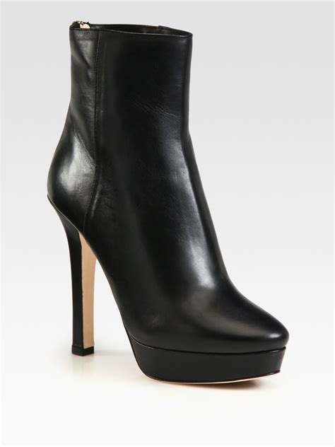 Jimmy Choo Magic Leather Platform Ankle Boots In Black Lyst