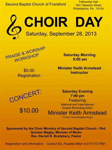 Choir Day At Second Baptist Church Frankford Gazette