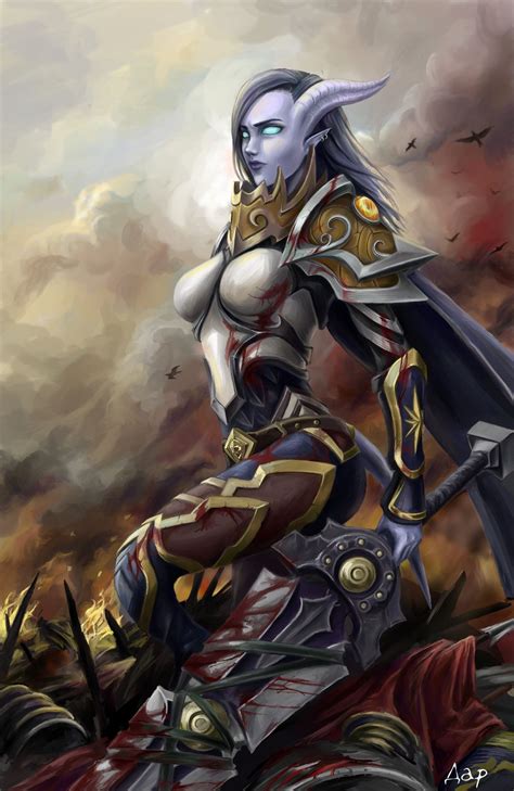Artstation Draenei Warrior Art World Of Warcraft Anastasiya Darenskaya Fantasy Female