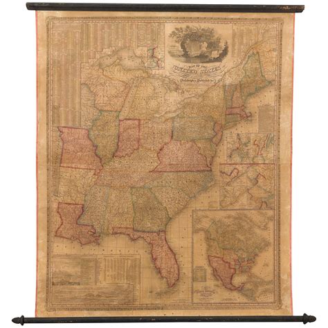1857 Wall Map Of The United States By Fanning Bridgman And Ensign At 1stdibs 1857 World Map