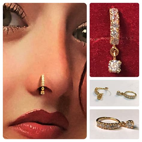 Beautiful Nose Ring In Pure 22 Carat Yellow Gold Etsy Uk