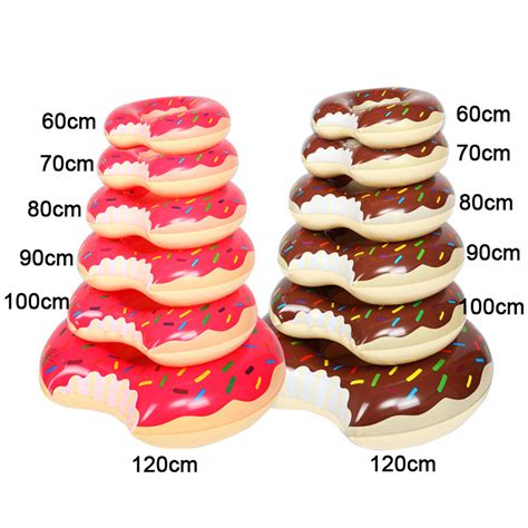 wholesale 60cm inflatable donut gigantic swim ring lounger swimming pool float for adult brown