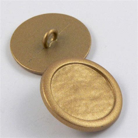 20mm Dull Matt Gold Shank Metal Button Totally Buttons