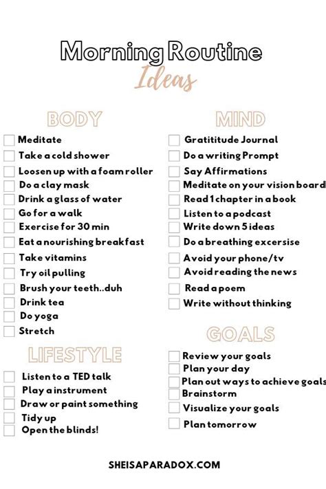 Here Is A List Of Morning Routine Ideas To Help You Put Together And