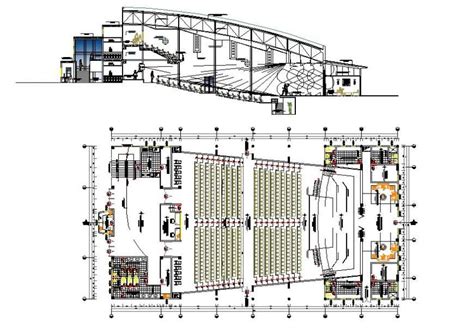 Architectural Plan Detail Of Auditorium Building D View Layout File In