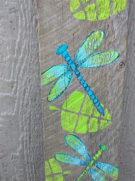 Dragonfly Painting On Pallet Wood Blue And Green Painting Etsy