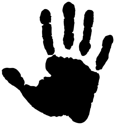 Handprint Clipart Black And White Handprint Crime Criminal Fingers