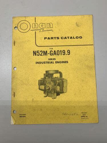 Onan Service Repair Manual N52m Ga0199 940 0252 Ebay